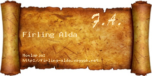 Firling Alda névjegykártya